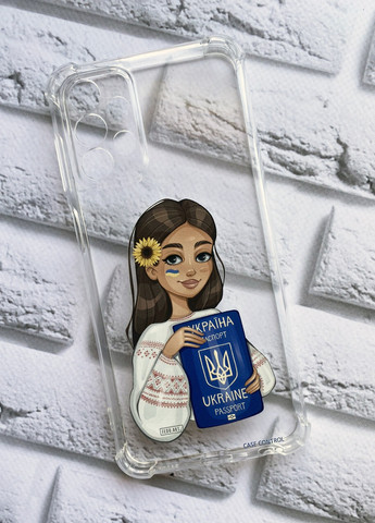 Чехол с утолщенными углами на Samsung A23 4g патриотический дизайн Девушка с паспортом принт 12 Creative (257682909)