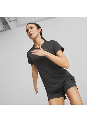 Чорна всесезон футболка run favourite heather running tee women Puma