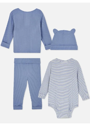 Комбинированный демисезонный костюм (боди, кофта, брюки, шапка) Primark