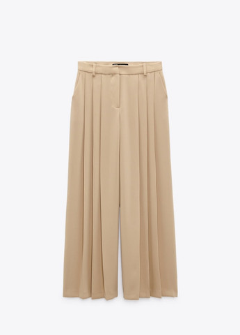 Бежевые кэжуал демисезонные брюки Zara