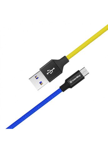 Кабель USB - micro-USB (national) 2.4А 1 м Сине-желтый () Colorway cw-cbum052-bly (257717706)