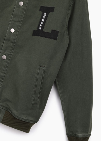 Оливковая (хаки) демисезонная куртка джинсовая No Brand