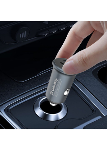Автомобільний зарядний пристрій 2 USB Quick Charge 3.0 (36 W) Grey () Colorway cw-cha036q-gr (257717746)