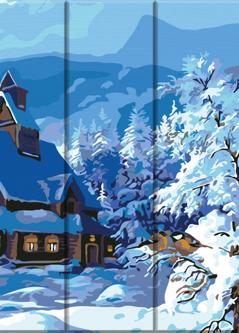 Картина за номерами на дереві "Зимовий пейзаж" 30х40 см ArtStory (257748494)