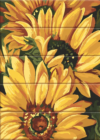 Картина за номерами на дереві "Соняшні квіти" 30х40 см ArtStory (257748548)