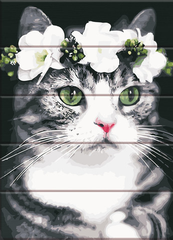 Картина по номерам на дереве "Романтична кішка" 30х40 см ArtStory (257748512)