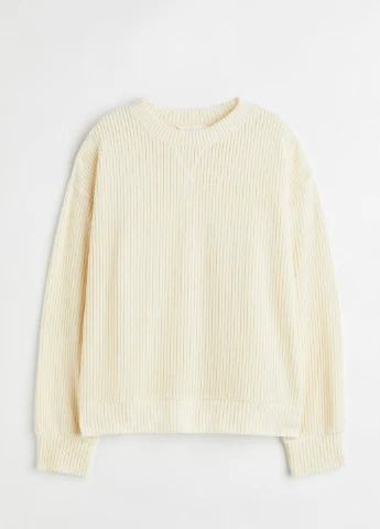 Молочный свитшот H&M однотонный (257786578)