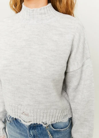 Сірий демісезонний джемпер Tally Weijl Fashion Pullovers - WOMEN KNITTED PULLOVER