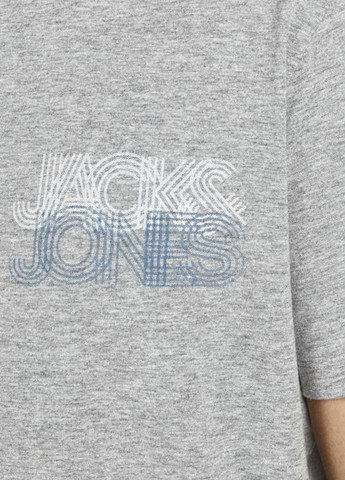Сіра футболка з принтом Jack & Jones