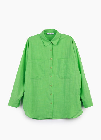 Зеленая повседневный рубашка однотонная Crep