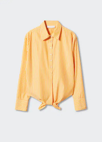 Желтая кэжуал рубашка в полоску Mango