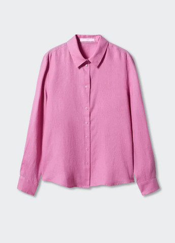 Розовая кэжуал рубашка однотонная Mango
