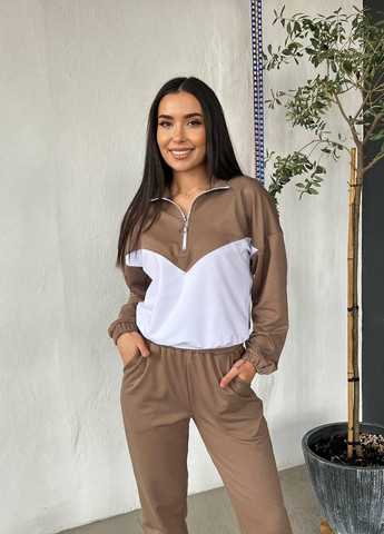 Жіночий трикотажний спортивний костюм XS-S M-L XL-2XL (42-44 46-48 50-52) шоколад No Brand (257859476)