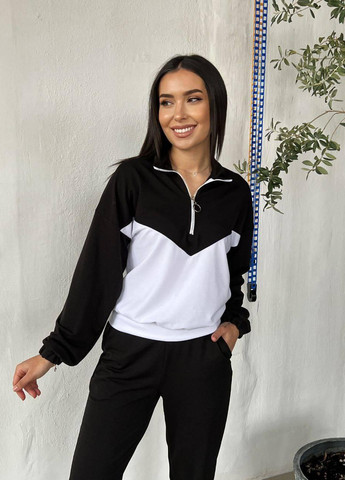 Женский трикотажный спортивный костюм XS-S M-L XL-2XL (42-44 46-48 50-52) чёрный No Brand (257859475)