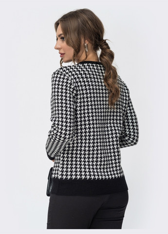 чорна кофта на ґудзиках з принтом "гусяча лапка" Dressa (257865788)