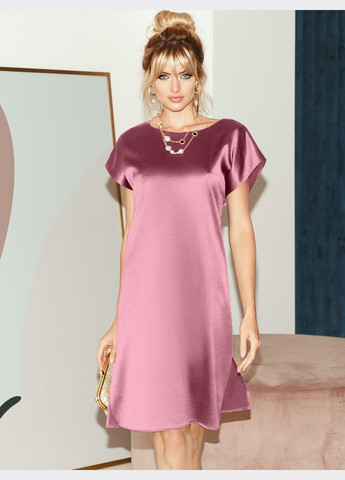 Розовое розовое платье из атласа с вырезом по спинке на завязках Dressa