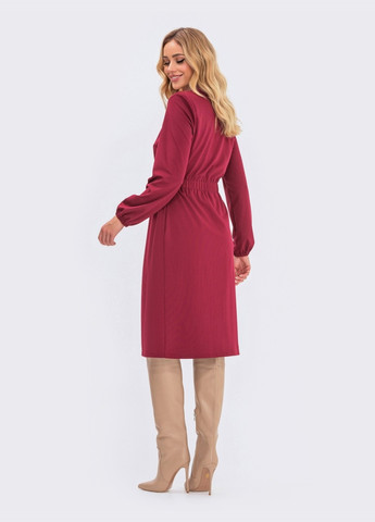 Бордовое платье из джерси бордового цвета на пуговицах Dressa