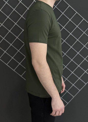 Хаки (оливковая) футболка хлопковая базовая Vakko