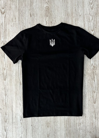 Чорна футболка бавовняна герб Vakko