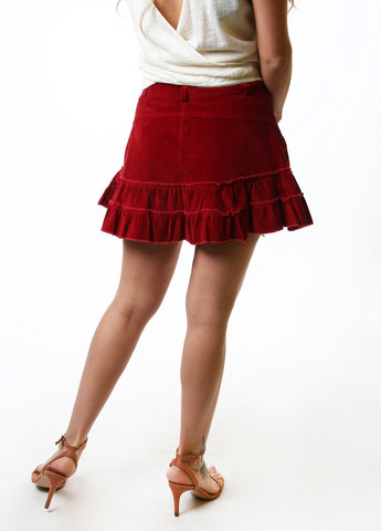 Красная кэжуал однотонная юбка No Brand