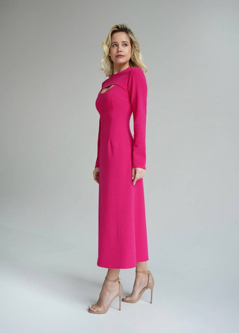 Розовое вечернее платье длины миди romashka Ромашка однотонное