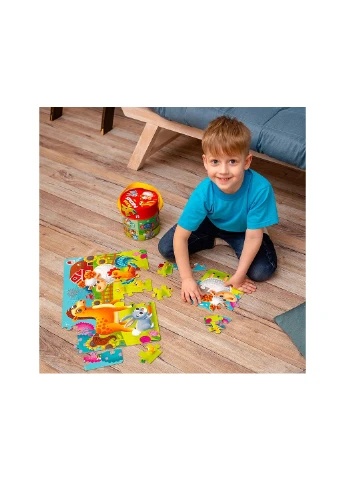 Максі пазли в тубусі 2 в 1 «Ферма» Vladi toys RK1080-01 (257895616)