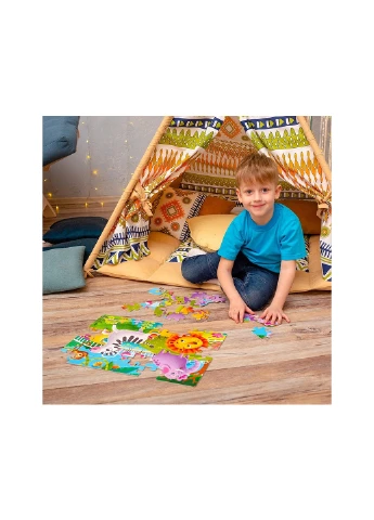 Максі пазли в тубусі 2 в 1 «Зоопарк» Vladi toys RK1080-02 (257895612)