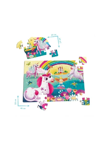 Максі пазли в тубусі 2 в 1 «Єдинороги» Vladi toys RK1080-03 (257895615)