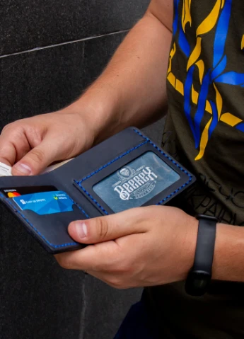 Класичний гаманець Casual ID темно-синій, натуральна шкіра SD Leather (257898253)