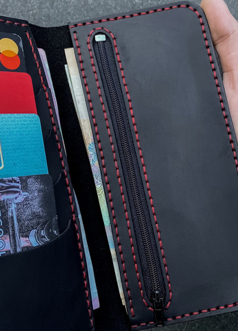 Лонгер, чорний з червоною ниткою SD Leather Urban (257898242)