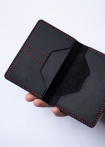 Портмоне для документів, чорне з червоною ниткою SD Leather comfort (257898268)