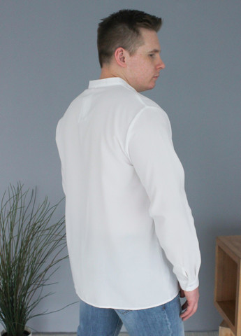 Белая повседневный рубашка однотонная JEANSclub