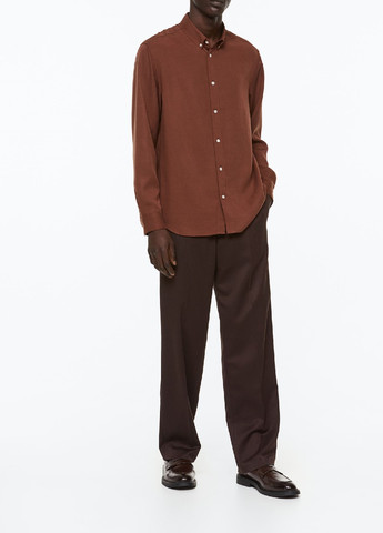Темно-коричневая кэжуал рубашка H&M