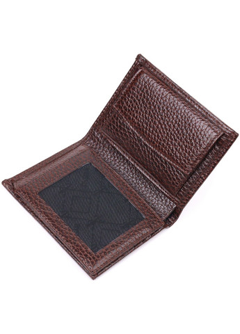 Чоловічий гаманець без застібки з натуральної зернистої шкіри 9х11,5х2 см Karya (257936732)