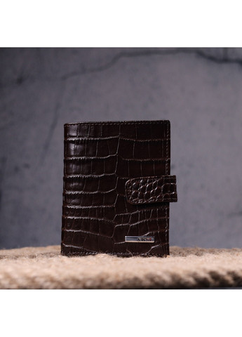 Компактний чоловічий гаманець із натуральної шкіри 9,5х11х2,5 см Karya (257936668)