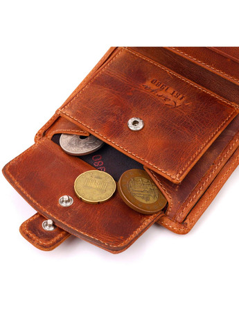Мужской бумажник из добротной винтажной кожи 9,5х10,5х1 см Karya (257936695)