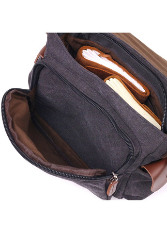 Горизонтальная мужская сумка с клапаном текстильная 17х24х13 см Vintage (257936339)