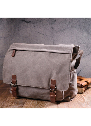 Містка горизонтальна чоловіча сумка для ноутбука з текстилю 36х33х10 см Vintage (257936354)