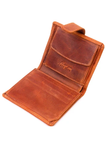 Мужской бумажник из добротной винтажной кожи 9,5х10,5х1 см Karya (257937466)