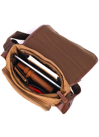 Функціональна чоловіча сумка з клапаном із текстилю 17х24х13 см Vintage (257937245)