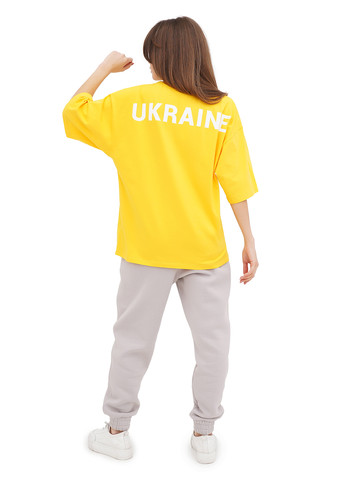 Желтая всесезон футболка "ukraine" жёлтого цвета с коротким рукавом Rebellis