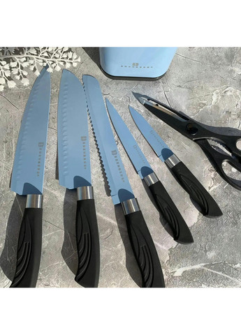 Набір ножів EB-11027-Blue 7 предметів блакитний Edenberg комбінований,