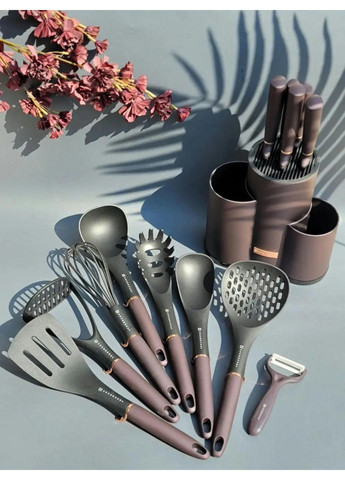 Набор ножей и кухонных принадлежностей EB-11099-Brown 14 предметов коричневый Edenberg комбинированные,