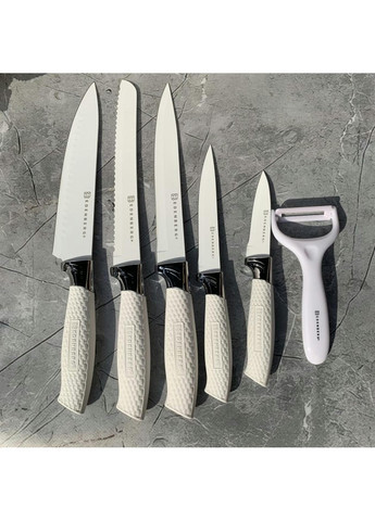 Набор ножей EB-11025-White 7 предметов белый Edenberg комбинированные,