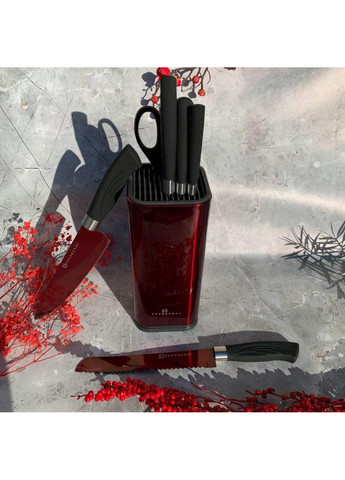 Набір ножів EB-11027-Red 7 предметів червоний Edenberg комбінований,
