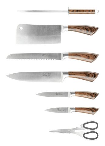 Набор ножей EB-913 8 предметов коричневый Edenberg комбинированные,