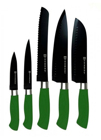 Набір ножів EB-11006-Green 6 предметів зелений Edenberg комбінований,