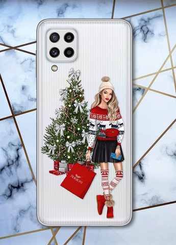 Прозрачный чехол на Samsung Galaxy M32 / M22 / A22 4G Девушка с подарками (принт 141) Creative (257960079)