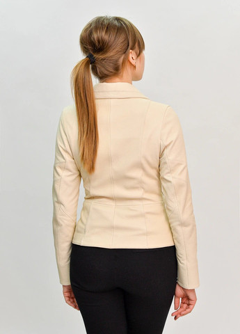 Світло-бежева демісезонна жіноча шкіряна куртка весна Fabio Monti