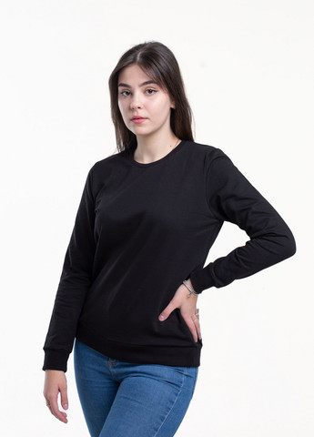 Чорний світшот жіночій Наталюкс однотонний (257963084)